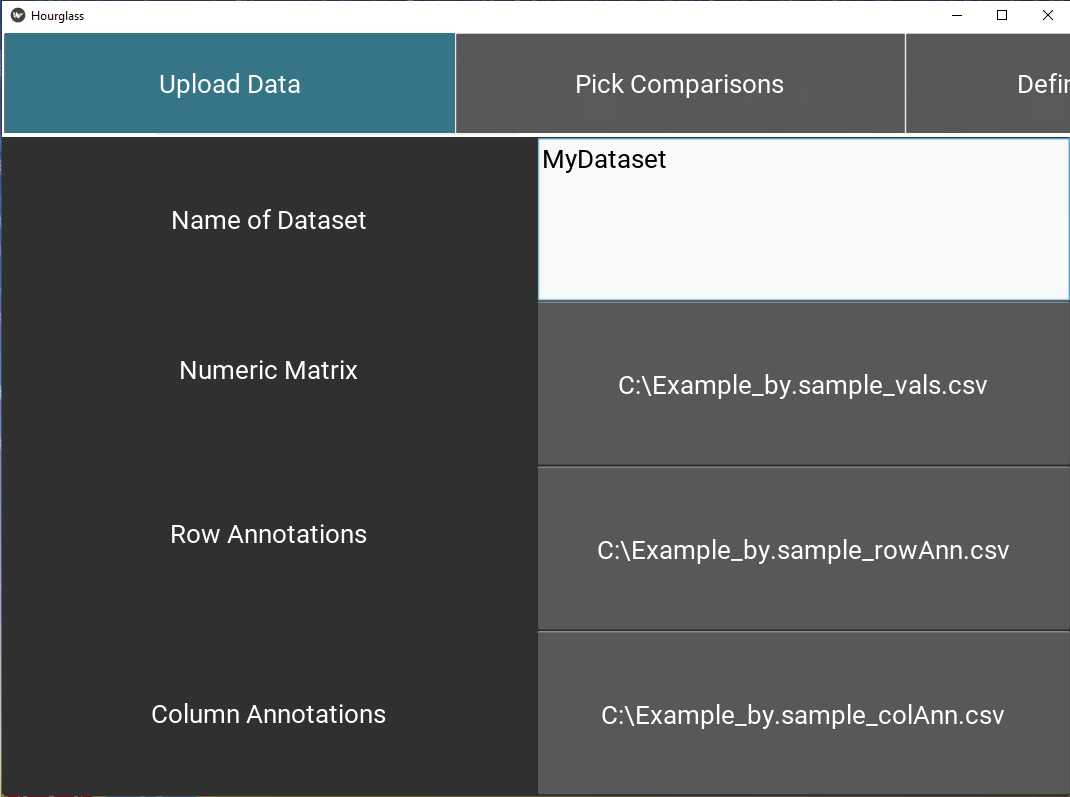 Upload data.