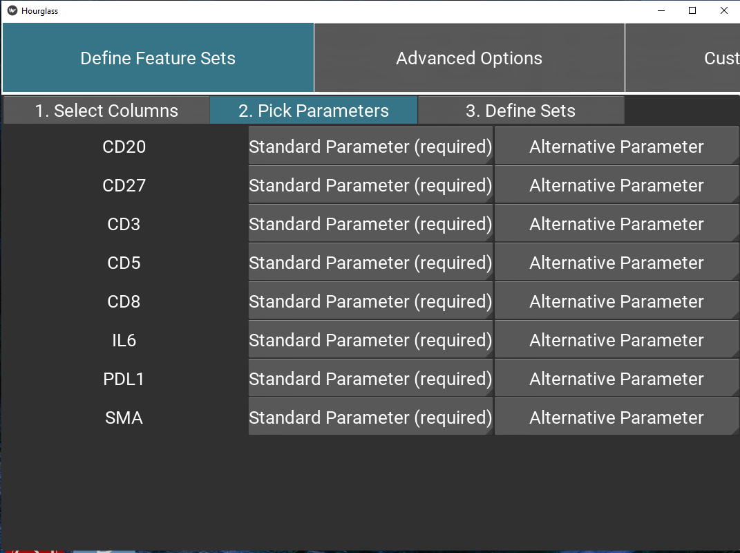 Define feature set parameters.