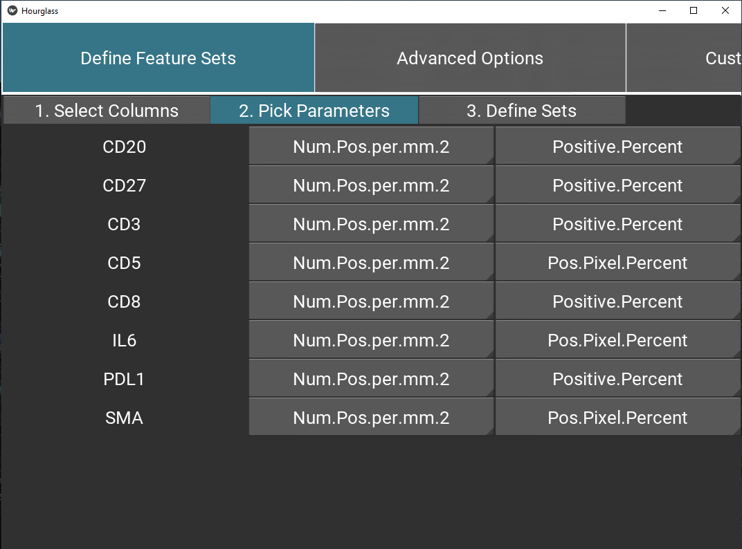 Define feature set parameters.